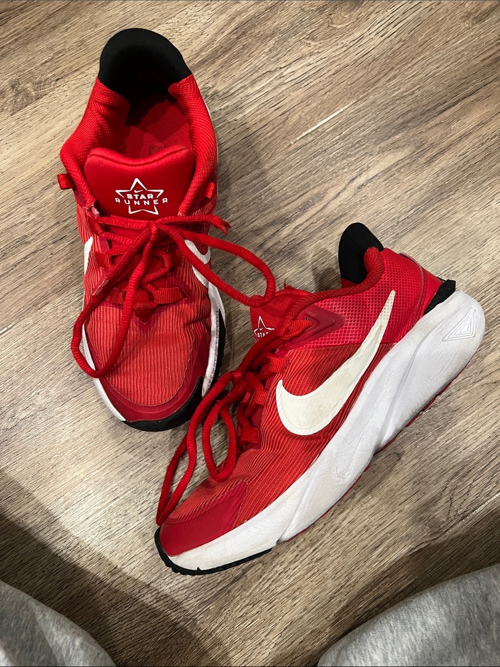 Nike Red and White Athletic Trainers